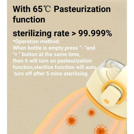 450ml Portable Wireless Baby Bottle Warmer 15000mAh Rechargeable Heating Cup 37-55 degrees