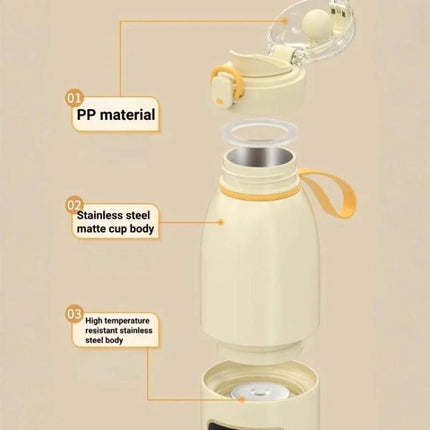 450ml Portable Wireless Baby Bottle Warmer 15000mAh Rechargeable Heating Cup 37-55 degrees