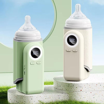 Portable Baby Bottle Warmer Sleeve Wireless Heating Sleeve Built-in 10000mAh Battery & Night Light