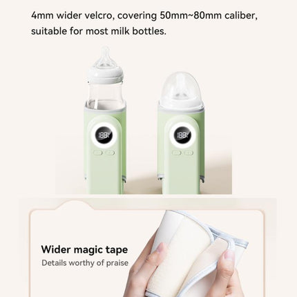 Portable Baby Bottle Warmer Sleeve Wireless Heating Sleeve Built-in 10000mAh Battery & Night Light
