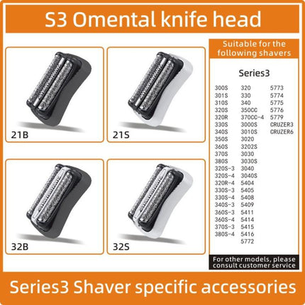Replacement Shaver Head For Braun Series 3 Shavers 300S/320/5773/3020/Cruzer 6, 21B, 21S, 32B, 32S - DealBuddy