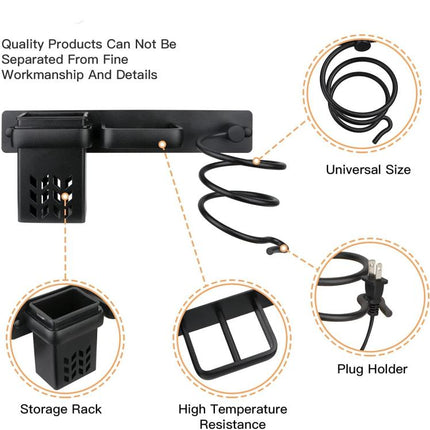 Aluminum Wall Mounted Hair Dryer and Straightener Holder Bathroom Organizer - DealBuddy