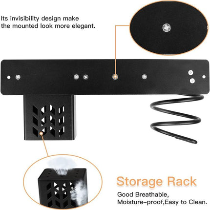 Aluminum Wall Mounted Hair Dryer and Straightener Holder Bathroom Organizer - DealBuddy