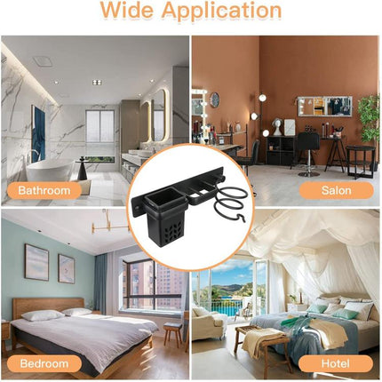 Aluminum Wall Mounted Hair Dryer and Straightener Holder Bathroom Organizer - DealBuddy