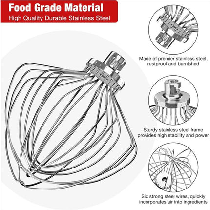 11-Wire Stainless Steel Whisk Attachment for KitchenAid 7 Quart Bowl-Lift Stand Mixer - DealBuddy