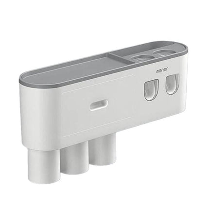 Mengni Bathroom Toothbrush Holder With Dual Toothpaste Dispenser Mouthwash Cup Set, 2 Cups, 3 Cups, 4 Cups, 5 Cups - DealBuddy