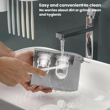 Mengni Bathroom Toothbrush Holder With Dual Toothpaste Dispenser Mouthwash Cup Set, 2 Cups, 3 Cups, 4 Cups, 5 Cups - DealBuddy