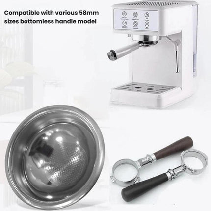 58mm Stainless Steel Spherical Bottom Precision Portafilter Basket Enhanced Espresso Extraction Filter - DealBuddy