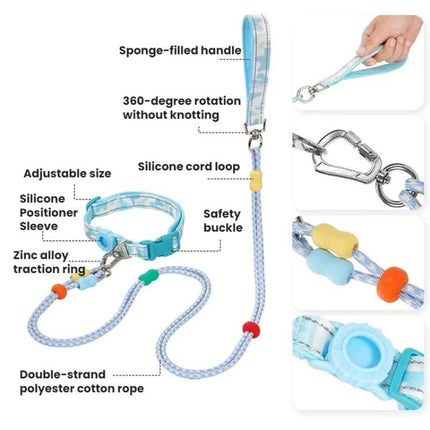 Pet Double-section P-shaped Leash Multi-functional Collar Walking Lead, S, M - DealBuddy