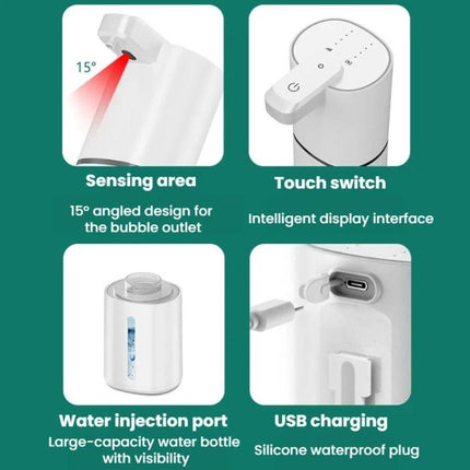 Wall-mounted Smart Sensor Electric Soap Dispenser, White Foam Version, White Dropper Version, Black Foam Version, Black Dropper Version - DealBuddy