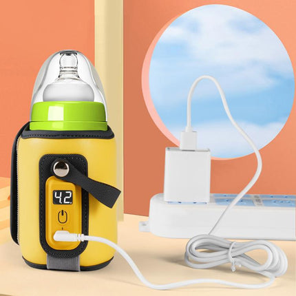 Portable Baby Bottle Heating & Insulating Sleeve with Digital Display USB-C Powered, 5 Adjustable Temperature Settings - DealBuddy