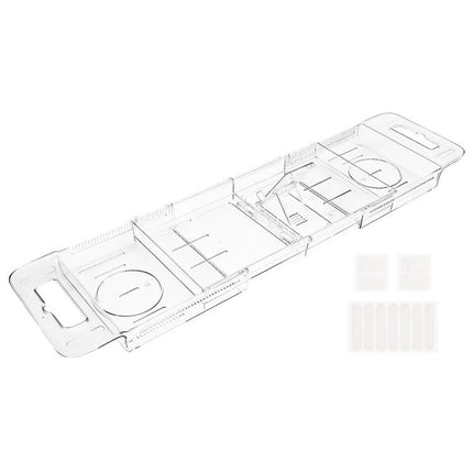 Extendable Foldable Bathtub Shelf Bathroom Storage Shelf, Transparent - DealBuddy