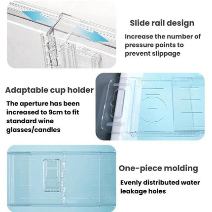 Extendable Foldable Bathtub Shelf Bathroom Storage Shelf, Transparent - DealBuddy