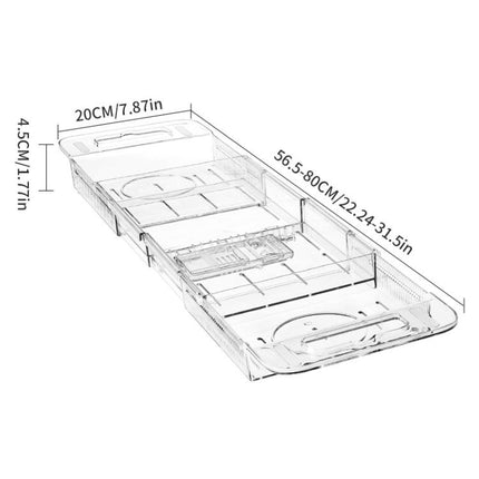 Extendable Foldable Bathtub Shelf Bathroom Storage Shelf, Transparent - DealBuddy