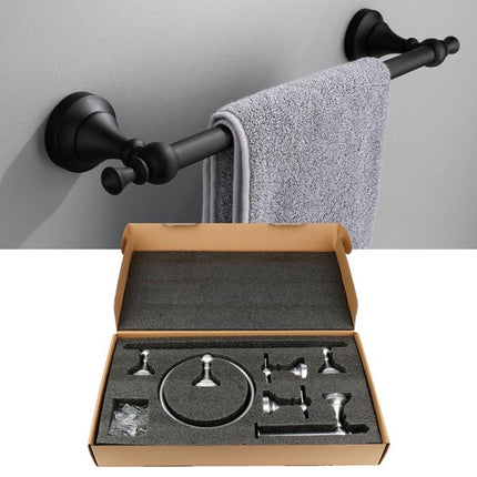 5-in-1 Bathroom Set Aluminum Towel Bar, Towel Ring, Toilet Paper Holder, Robe Hook, Modern Wall-Mounted Hardware Suite - DealBuddy