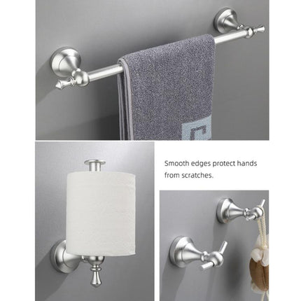 5-in-1 Bathroom Set Aluminum Towel Bar, Towel Ring, Toilet Paper Holder, Robe Hook, Modern Wall-Mounted Hardware Suite - DealBuddy