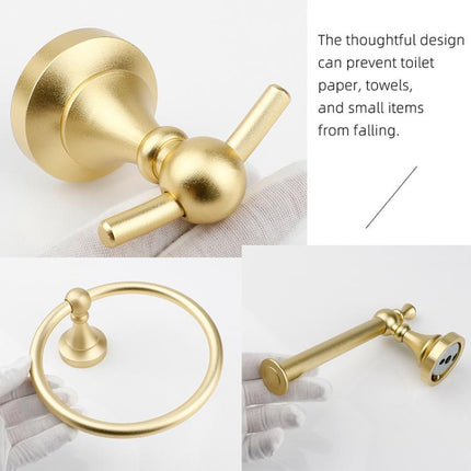 5-in-1 Bathroom Set Aluminum Towel Bar, Towel Ring, Toilet Paper Holder, Robe Hook, Modern Wall-Mounted Hardware Suite - DealBuddy