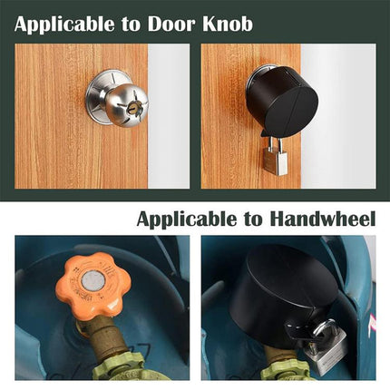 Door Handle Locking Device Disabled Lock Cover Faucet Valve Lock Cover, No Padlock, With Padlock - DealBuddy