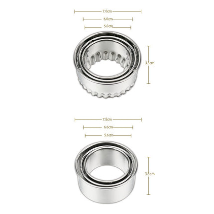 3pcs/set Stainless Steel Round Dumplings Wrappers Molds Set Cutter Maker Tools