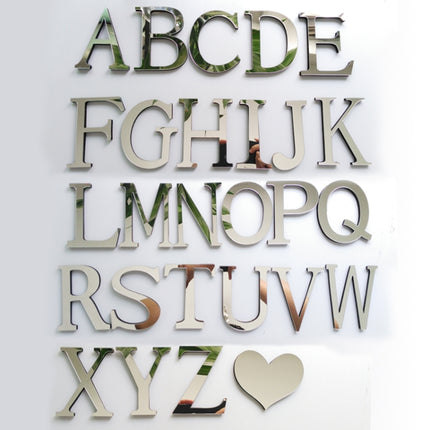 2 PCS Home Decoration Creative Personality English Letters Acrylic Mirror 3D DIY Wall Stickers - DealBuddy