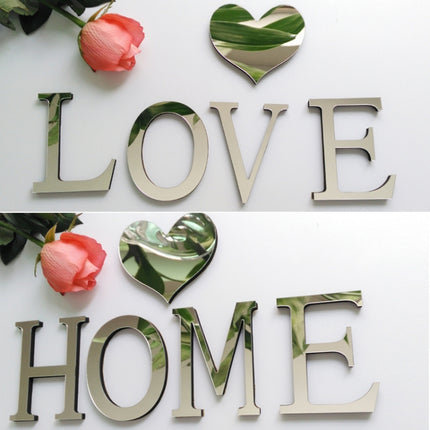 2 PCS Home Decoration Creative Personality English Letters Acrylic Mirror 3D DIY Wall Stickers - DealBuddy