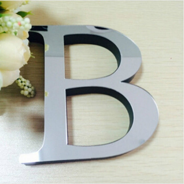 2 PCS Home Decoration Creative Personality English Letters Acrylic Mirror 3D DIY Wall Stickers - DealBuddy