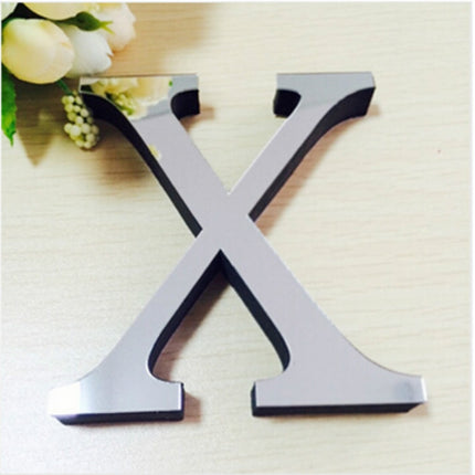 2 PCS Home Decoration Creative Personality English Letters Acrylic Mirror 3D DIY Wall Stickers