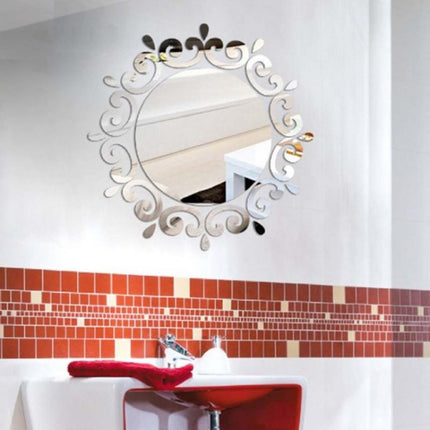 Flower Vine Dressing Up Mirror Art Vinyl Mural Decor Ceiling Wall Sticker