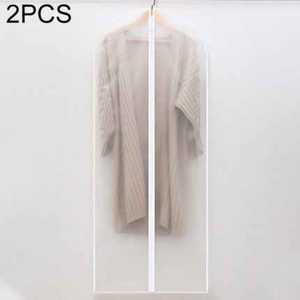 2 PCS Transparent Wardrobe Storage Bags Cloth Hanging Garment Suit Coat Dust Cover with Zipper