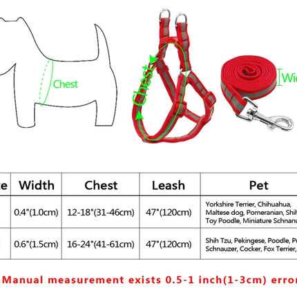 Small Medium Dogs Nylon Reflective Dog Leash Lead Set, S - DealBuddy