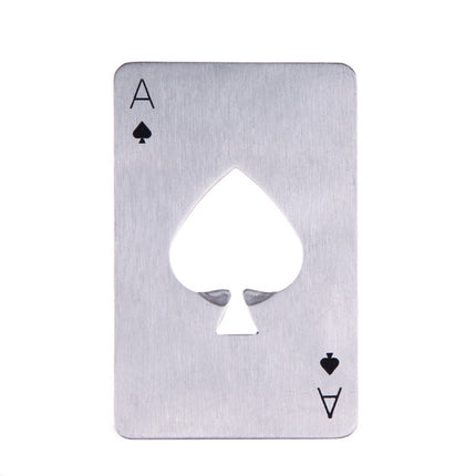 2 PCS Stainless Steel Bottle Beer Opener Poker Playing Card Spades Soda Bottle Cap Opener