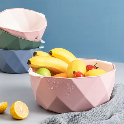 Double-layer Hollow Drain Basket Household Plastic Multi-function Washing Vegetables and Fruit Dishes, Small, Large - DealBuddy