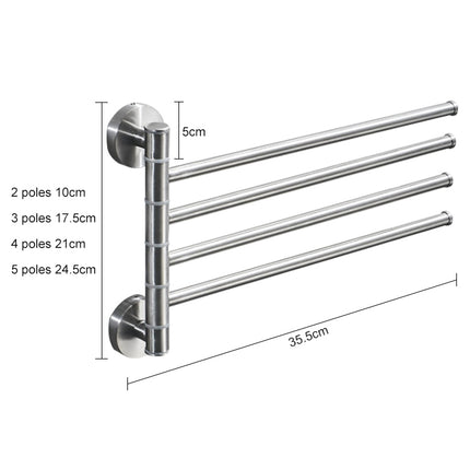Stainless Steel Towel Bar Rotating Towel Rack Bathroom Kitchen Wall-mounted Towel Polished Rack Holder