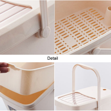 Office Plastic Tea Residue Bucket Tea Waste Bucket Push Lid Portable Trash Can