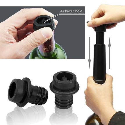 Red Wine Vacuum Pump Freshener Silicone Wine Stopper Set