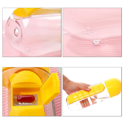 600ML Plastic Water Bottle with Daily Pill Box Organizer Drinking Bottles - DealBuddy