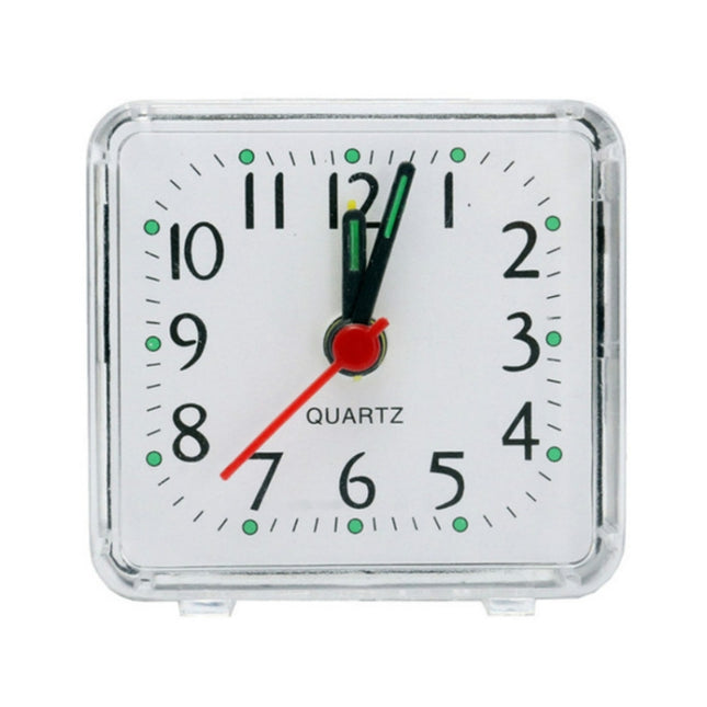 Square Alarm Clock Transparent Case Compact Digital Mini Bedroom Bedside Office Electronic Clock