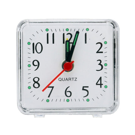 Square Alarm Clock Transparent Case Compact Digital Mini Bedroom Bedside Office Electronic Clock
