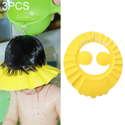 3 PCS Safe Baby Shower Cap Kids Bath Visor Hat Adjustable Baby Shower Cap Protect Eyes Hair Wash Shield for Children Waterproof Cap, Pink+wave, Pink+earflaps, Yellow+earflaps, Blue+earflaps, Yellow+wave, Blue+wave, Yellow+Round, Blue+Round, Pink+Round - DealBuddy