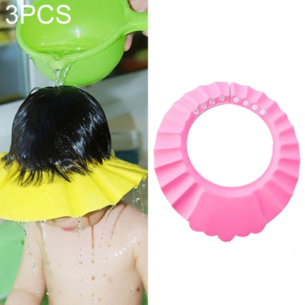 3 PCS Safe Baby Shower Cap Kids Bath Visor Hat Adjustable Baby Shower Cap Protect Eyes Hair Wash Shield for Children Waterproof Cap