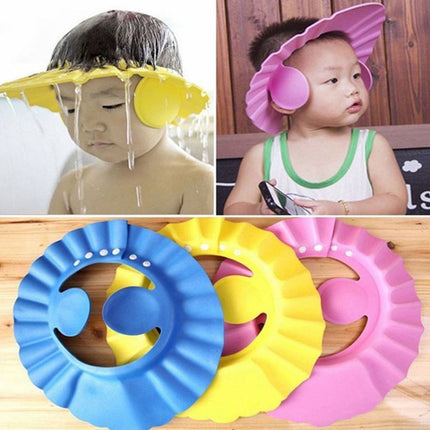 3 PCS Safe Baby Shower Cap Kids Bath Visor Hat Adjustable Baby Shower Cap Protect Eyes Hair Wash Shield for Children Waterproof Cap, Pink+wave, Pink+earflaps, Yellow+earflaps, Blue+earflaps, Yellow+wave, Blue+wave, Yellow+Round, Blue+Round, Pink+Round - DealBuddy
