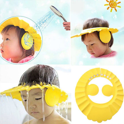 3 PCS Safe Baby Shower Cap Kids Bath Visor Hat Adjustable Baby Shower Cap Protect Eyes Hair Wash Shield for Children Waterproof Cap, Pink+wave, Pink+earflaps, Yellow+earflaps, Blue+earflaps, Yellow+wave, Blue+wave, Yellow+Round, Blue+Round, Pink+Round - DealBuddy
