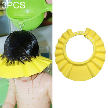 3 PCS Safe Baby Shower Cap Kids Bath Visor Hat Adjustable Baby Shower Cap Protect Eyes Hair Wash Shield for Children Waterproof Cap, Pink+wave, Pink+earflaps, Yellow+earflaps, Blue+earflaps, Yellow+wave, Blue+wave, Yellow+Round, Blue+Round, Pink+Round - DealBuddy