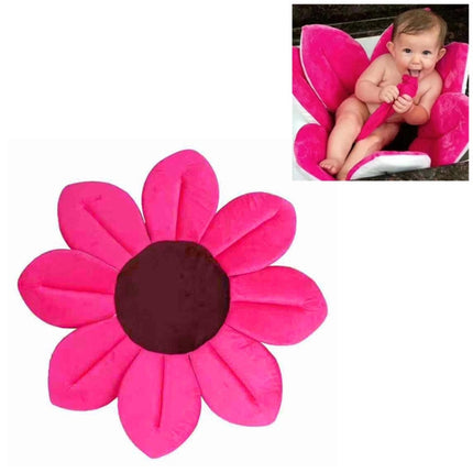 Newborn Baby Bathtub Foldable Blooming Bath Flower Bath Tub for Baby Blooming Sink Bath for Baby Play Bath Sunflower Cushion Mat, Diameter: 85cm