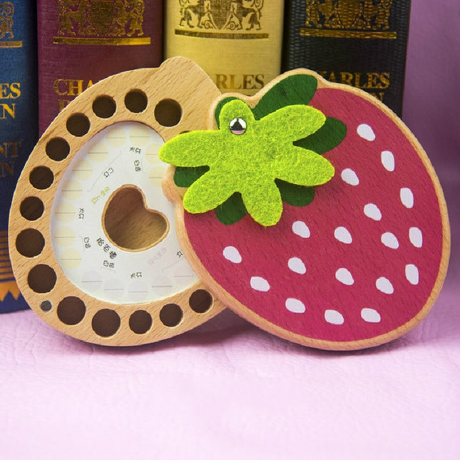 Strawberry Preserved Baby Teeth Wooden Preservation Box