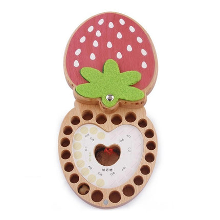 Strawberry Preserved Baby Teeth Wooden Preservation Box