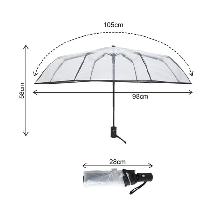 Creative Transparent Folding Umbrella 8 Bones Automatic Umbrella