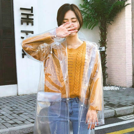 Stylish Portable Outdoor Transparent EVA Raincoat, M, L, XL - DealBuddy