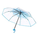 Cherry Blossom Transparent Triple-fold Umbrella Individual Folding Umbrella