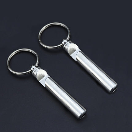 2 PCS Metal Whistle Bottle Opener Keychain Creative Multifunctional Key Ring Pendant